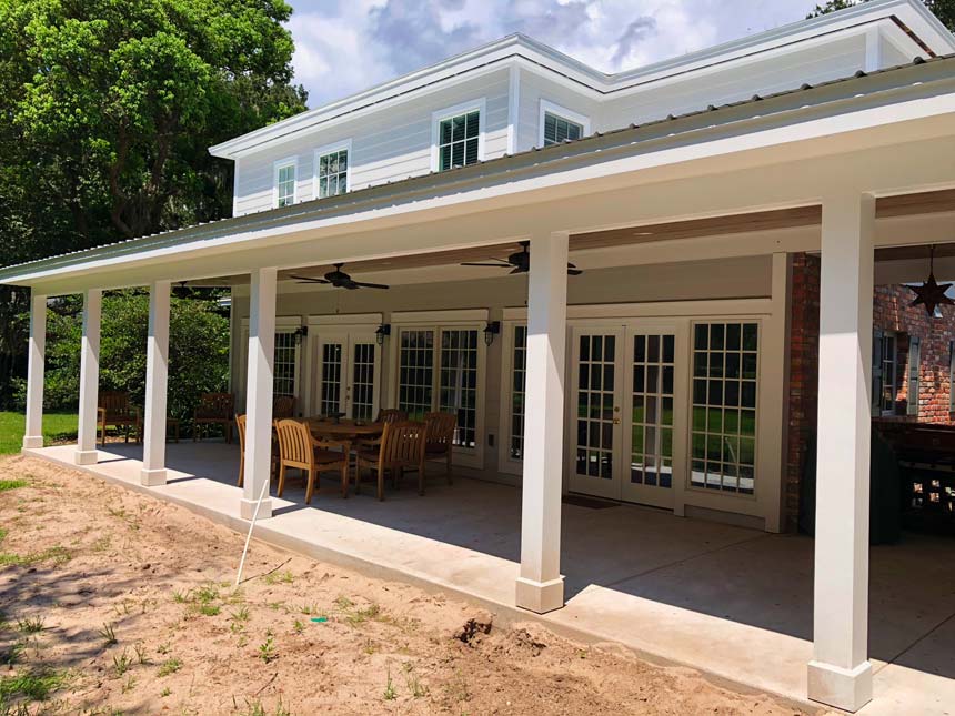 Private residential construction porch